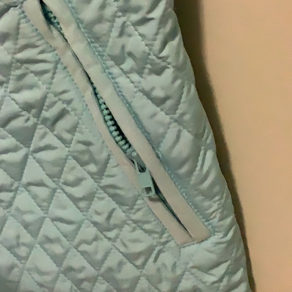 Talbots Vest Small Teal Zip Front % Polyester Vin… - image 4